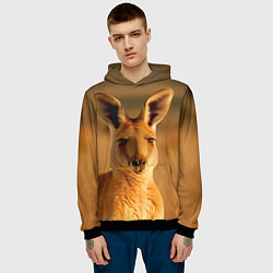 Толстовка-худи мужская Кенгуру, цвет: 3D-черный — фото 2