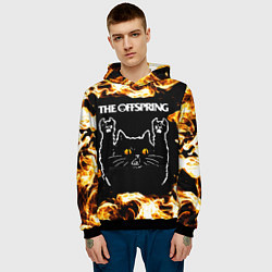 Толстовка-худи мужская The Offspring рок кот и огонь, цвет: 3D-черный — фото 2