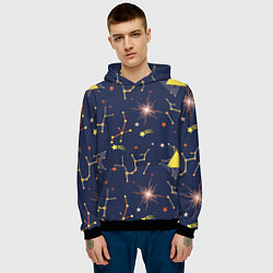Толстовка-худи мужская Созвездия, цвет: 3D-черный — фото 2