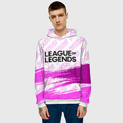 Толстовка-худи мужская League of Legends pro gaming: символ сверху, цвет: 3D-белый — фото 2