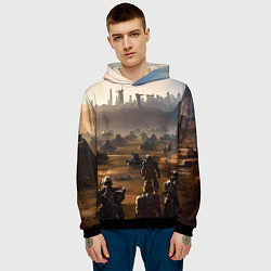Толстовка-худи мужская Киберпанк: война будущего, цвет: 3D-черный — фото 2