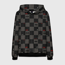 Толстовка-худи мужская Flash and Batman pattern squares, цвет: 3D-черный