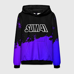 Толстовка-худи мужская Sum41 purple grunge, цвет: 3D-черный