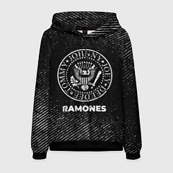 Мужская толстовка Ramones с потертостями на темном фоне