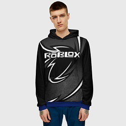 Толстовка-худи мужская Роблокс - белая линия, цвет: 3D-синий — фото 2
