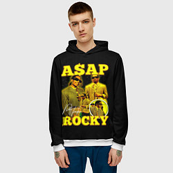 Толстовка-худи мужская Asap Rocky, rapper, цвет: 3D-белый — фото 2