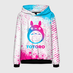 Мужская толстовка Totoro neon gradient style