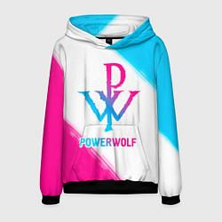 Толстовка-худи мужская Powerwolf neon gradient style, цвет: 3D-черный