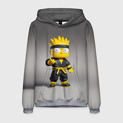 Толстовка-худи мужская Bart Simpson - ninja - Japan, цвет: 3D-меланж