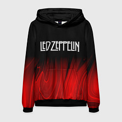 Толстовка-худи мужская Led Zeppelin red plasma, цвет: 3D-черный