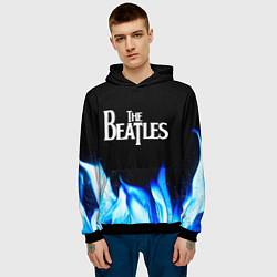 Толстовка-худи мужская The Beatles blue fire, цвет: 3D-черный — фото 2