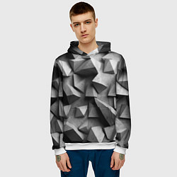 Толстовка-худи мужская Белокаменный паттерн, цвет: 3D-белый — фото 2