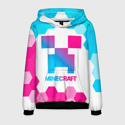 Мужская толстовка Minecraft neon gradient style