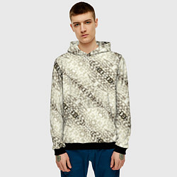 Толстовка-худи мужская Жемчужная россыпь, цвет: 3D-черный — фото 2