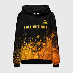 Толстовка-худи мужская Fall Out Boy - gold gradient: символ сверху, цвет: 3D-черный