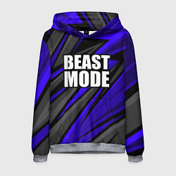 Толстовка-худи мужская Beast mode - синяя униформа, цвет: 3D-меланж