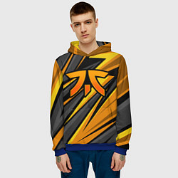 Толстовка-худи мужская Fnatic - киберспорт желтый, цвет: 3D-синий — фото 2