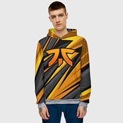 Толстовка-худи мужская Fnatic - киберспорт желтый, цвет: 3D-меланж — фото 2