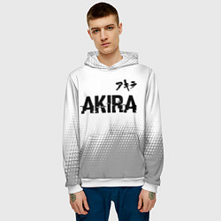 Толстовка-худи мужская Akira glitch на светлом фоне: символ сверху, цвет: 3D-белый — фото 2