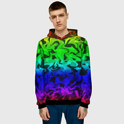 Толстовка-худи мужская Камуфляж спектр, цвет: 3D-черный — фото 2