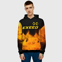 Толстовка-худи мужская Exeed - gold gradient: символ сверху, цвет: 3D-черный — фото 2