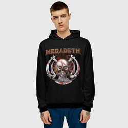 Толстовка-худи мужская Megadeth - боевой череп, цвет: 3D-черный — фото 2