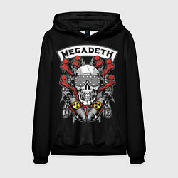Толстовка-худи мужская Megadeth - ядерный череп, цвет: 3D-черный