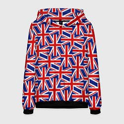 Толстовка-худи мужская Флаги Великобритании, цвет: 3D-черный