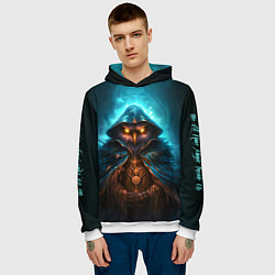 Толстовка-худи мужская Сова в колдовской мантии, цвет: 3D-белый — фото 2