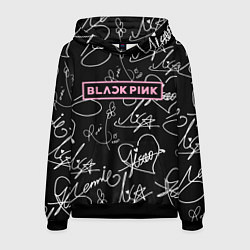 Толстовка-худи мужская Blackpink - автографы, цвет: 3D-черный