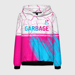 Мужская толстовка Garbage neon gradient style: символ сверху