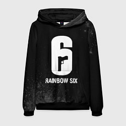 Толстовка-худи мужская Rainbow Six glitch на темном фоне, цвет: 3D-черный