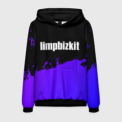 Толстовка-худи мужская Limp Bizkit purple grunge, цвет: 3D-черный