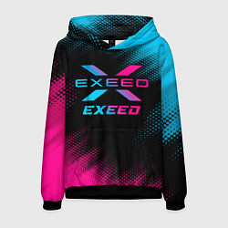 Толстовка-худи мужская Exeed - neon gradient, цвет: 3D-черный