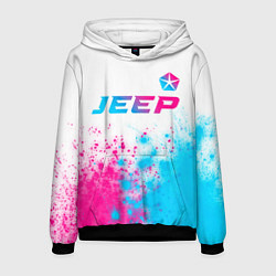 Мужская толстовка Jeep neon gradient style: символ сверху