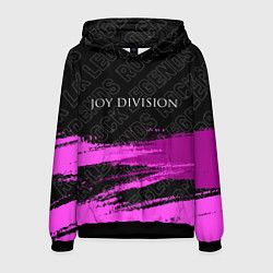 Толстовка-худи мужская Joy Division rock legends: символ сверху, цвет: 3D-черный