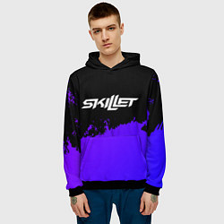 Толстовка-худи мужская Skillet purple grunge, цвет: 3D-черный — фото 2