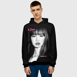 Толстовка-худи мужская Blackpink Lisa Portrait, цвет: 3D-черный — фото 2