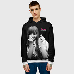 Толстовка-худи мужская Blackpink Lisa Sign of love, цвет: 3D-белый — фото 2