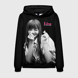 Толстовка-худи мужская Blackpink Lisa Sign of love, цвет: 3D-черный