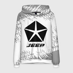 Мужская толстовка Jeep speed на светлом фоне со следами шин