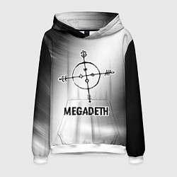 Мужская толстовка Megadeth glitch на светлом фоне