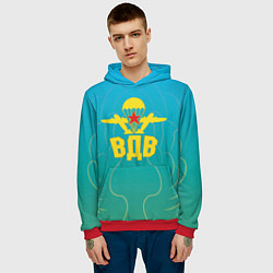 Толстовка-худи мужская ВДВ вперед, цвет: 3D-красный — фото 2