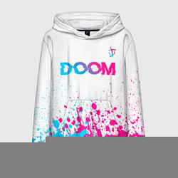 Мужская толстовка Doom neon gradient style: символ сверху