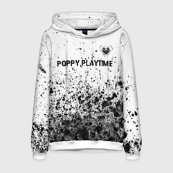 Толстовка-худи мужская Poppy Playtime glitch на светлом фоне: символ свер, цвет: 3D-белый