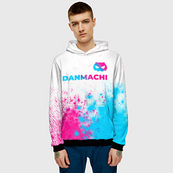 Толстовка-худи мужская DanMachi neon gradient style: символ сверху, цвет: 3D-черный — фото 2