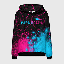 Мужская толстовка Papa Roach - neon gradient: символ сверху