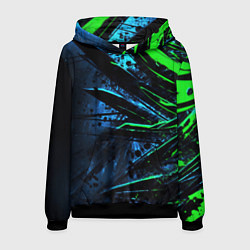 Мужская толстовка Black green abstract