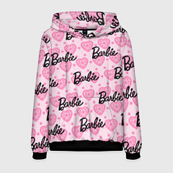 Толстовка-худи мужская Логотип Барби и розовое кружево, цвет: 3D-черный