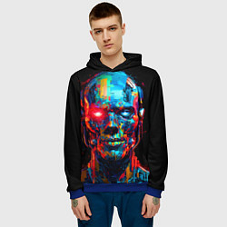 Толстовка-худи мужская AI Робот digital pop-art, цвет: 3D-синий — фото 2